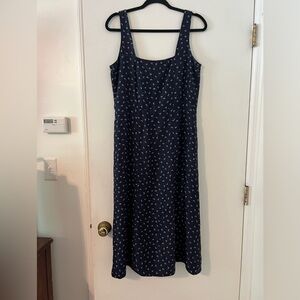 Vintage Ralph Lauren Blue Sleeveless Square Neck Sundress size 12 (J126)